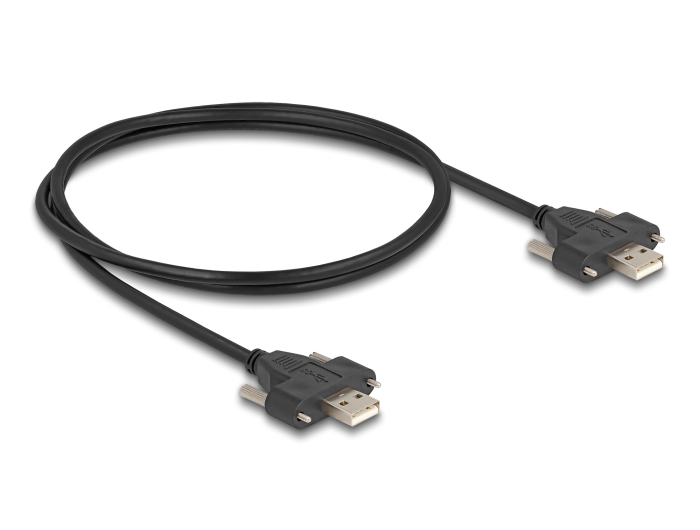 Delock USB 2.0 Kabel Typ-A Stecker zu Stecker mit Schraubenabstand 30 mm 1 m schwarz #2 