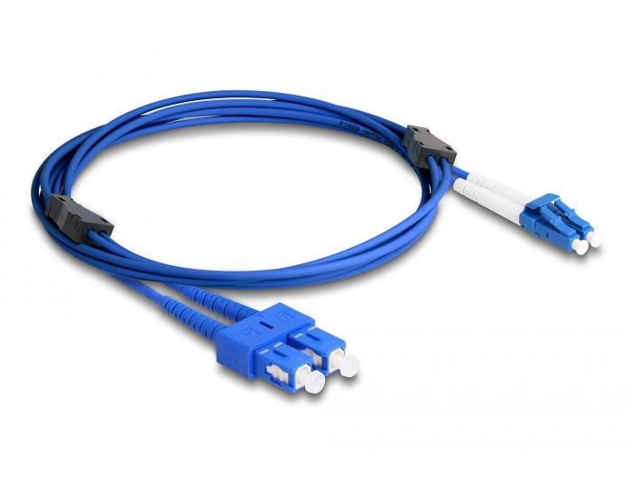 Delock LWL Kabel mit Metallarmierung LC Duplex zu SC Duplex Singlemode OS2 2 m #2 