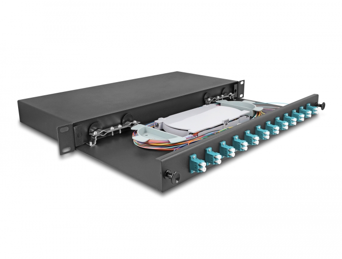 Delock 19″ LWL Spleißbox 12 x LC Duplex OM3 1HE komplett bestückt #2 