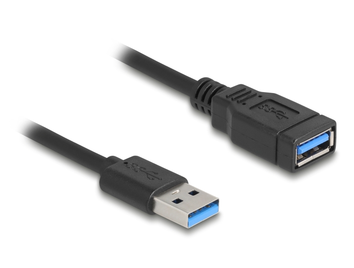 Delock USB 5 Gbps Spiralkabel Typ-A Stecker zu Typ-A Buchse 0,4 m bis 0,6 m schwarz #2 