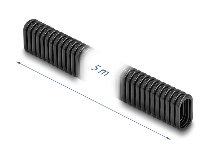 Delock Kunststoff Kabelschutzschlauch in Ovalform flexibel 13,6 x 6,3 mm - Länge 5 m schwarz #2 