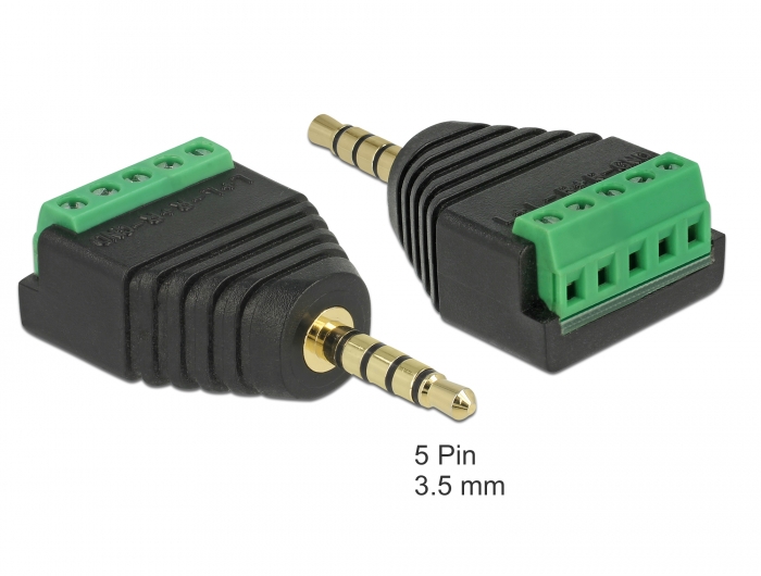 Delock Adapter Klinkenstecker 3,5 mm zu Terminalblock 5 Pin #1 
