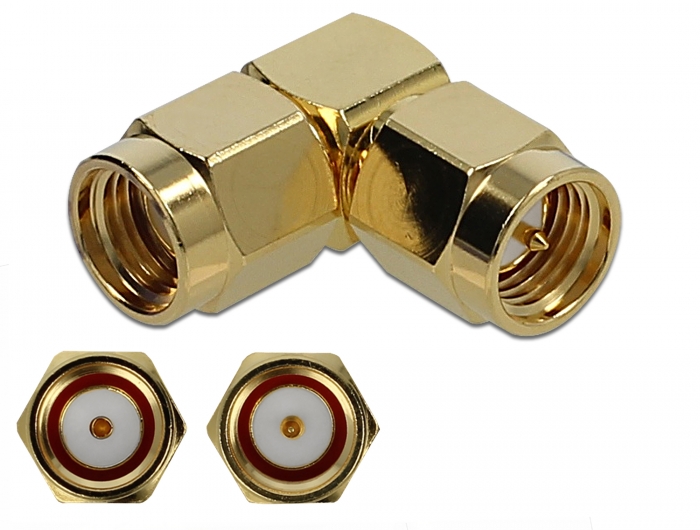 Delock Adapter SMA Stecker zu RP-SMA Stecker 90° 10 GHz #1 
