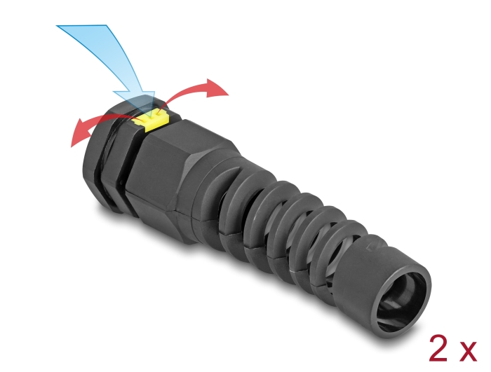 Delock Kabelverschraubung M20 mit Belüftung und Zugentlastung IP68 staub- und wasserdicht schwarz 2 Stück #1 