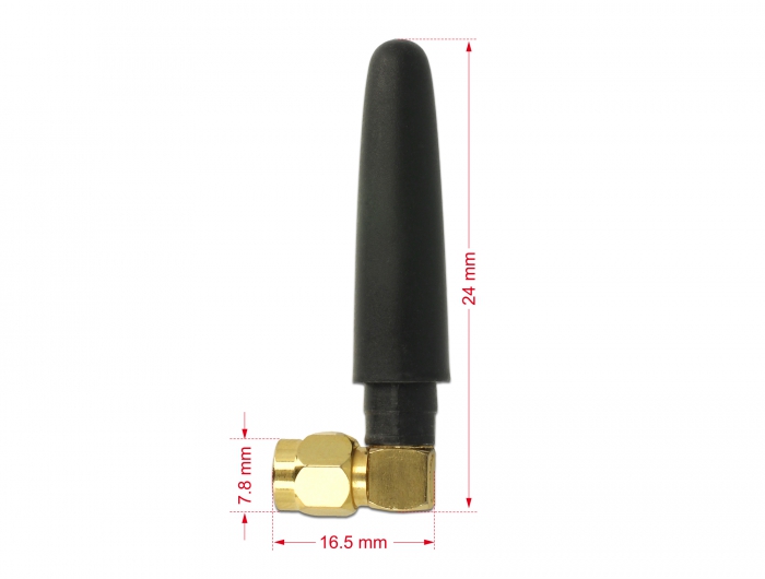 Delock LTE Antenne SMA Stecker 90° 2 dBi omnidirektional starr schwarz #2 