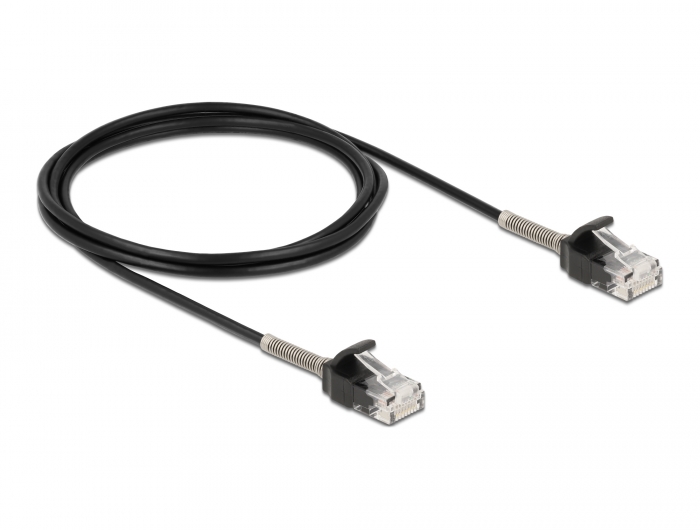 Delock Kabel RJ45 Stecker zu RJ45 Stecker mit Knickschutz Cat.6A 2 m schwarz #2 
