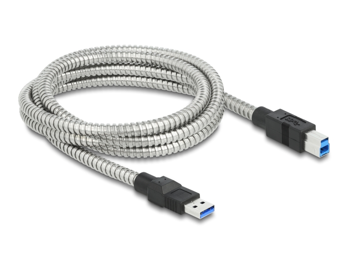 Delock USB 3.2 Gen 1 Kabel Typ-A Stecker zu Typ-B Stecker mit Metallmantel 2 m #2 