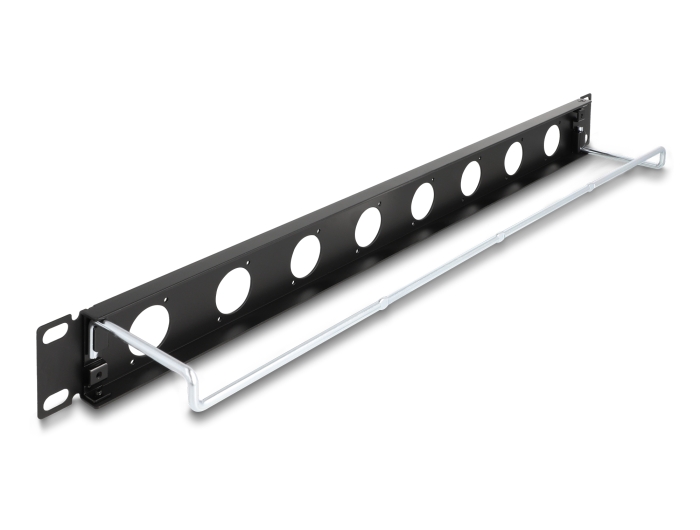Delock 19″ D-Typ Patchpanel mit Entlastungsschiene 8 Port 1 HE schwarz #2 
