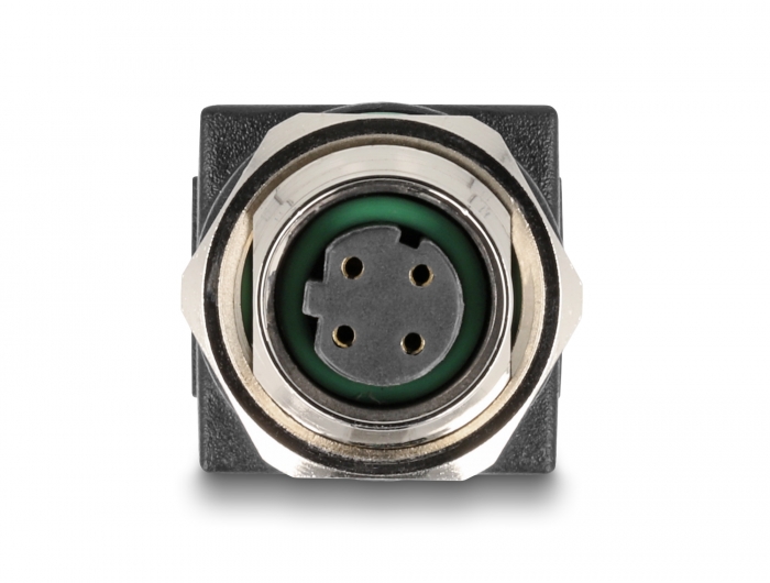Delock M12 Adapter D-kodiert 4 Pin Buchse zu RJ45 Buchse gerade #2 