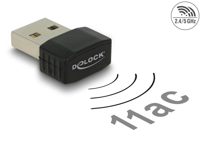 Delock USB 2.0 Dualband WLAN ac/a/b/g/n Nano Stick 433 + 150 Mbps #1 