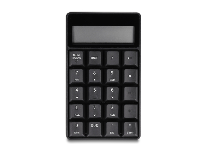 Delock 2 in 1 USB Typ-A Nummernblock mit Taschenrechner Funktion 2,4 GHz kabellos schwarz #3 