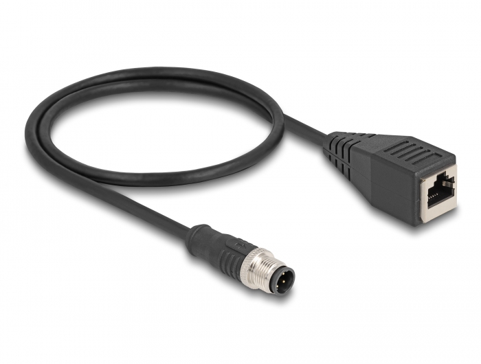 Delock M12 Adapterkabel D-kodiert 4 Pin Stecker zu RJ45 Buchse 50 cm #2 