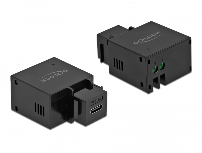 Delock Keystone Modul mit USB Type-C™ Ladebuchse 2,1 A schwarz #1 