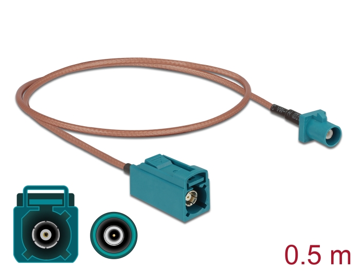 Delock Antennenkabel FAKRA Z Stecker > FAKRA Z Buchse RG-316 0,5 m #1 