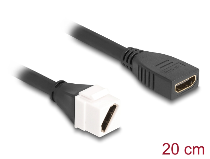 Delock Keystone Modul Kabel HDMI Buchse zu Buchse diagonal 8K 60 Hz 20 cm schwarz #1 