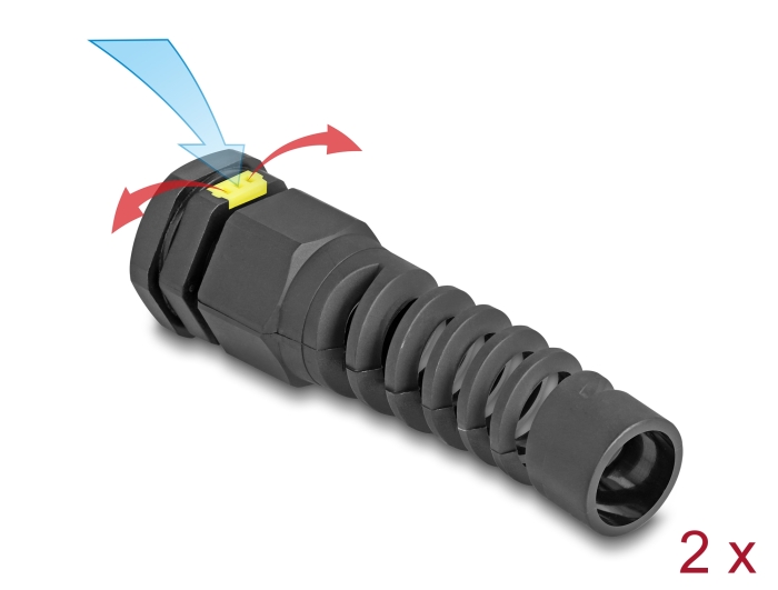 Delock Kabelverschraubung M16 mit Belüftung und Zugentlastung IP68 staub- und wasserdicht schwarz 2 Stück #1 