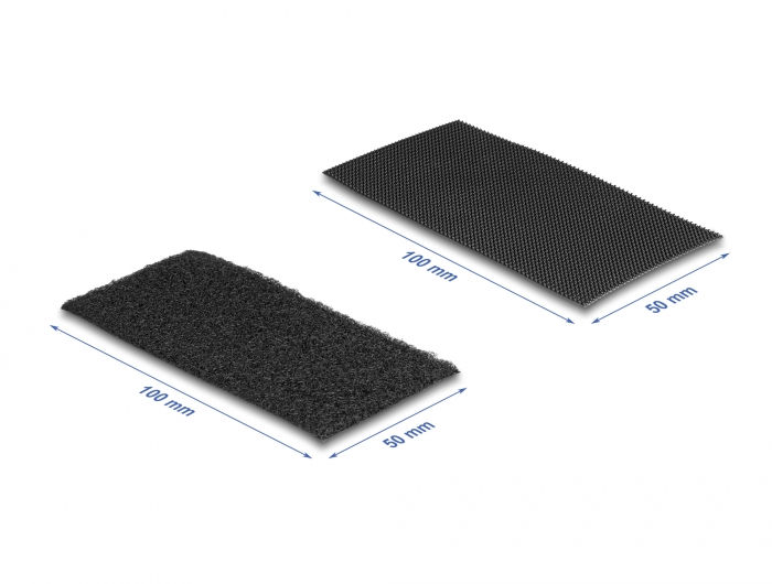Delock Klettpad selbstklebend mit Klett-Kabelbinder Set 10 Stück schwarz #3 