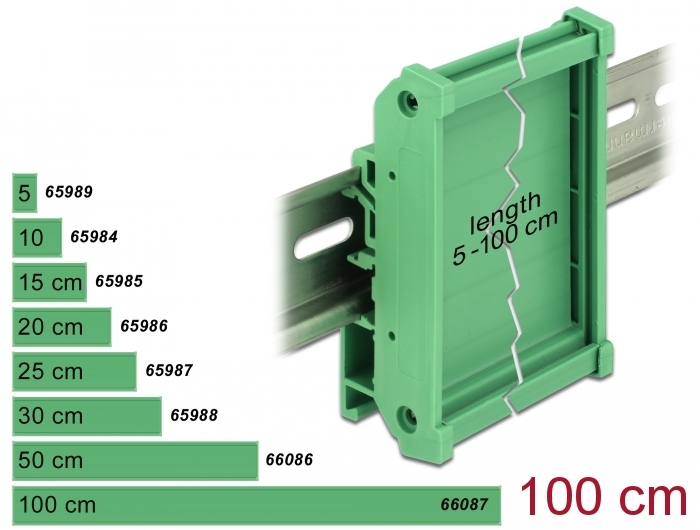 Delock Platinenhalterung (72 mm) für Hutschiene 100 cm lang #1 