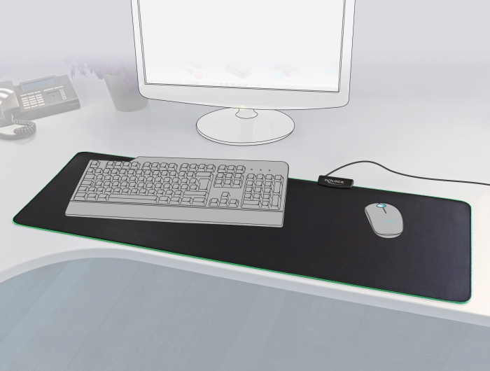 Delock USB Mauspad 920 x 303 x 3 mm mit RGB Beleuchtung #2 