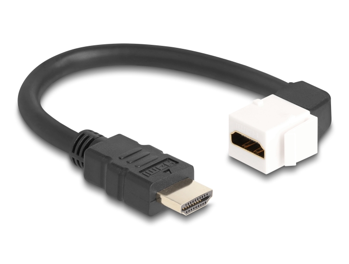 Delock Keystone Modul Kabel HDMI Stecker zu Buchse 90° gewinkelt 8K 60 Hz 20 cm schwarz #2 