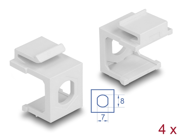 Delock Keystone Abdeckung weiß mit 8,0 mm Durchführung +Hex 4 Stück #1 