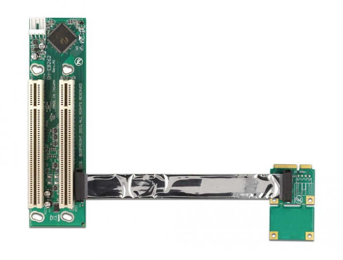 Delock Riser Karte Mini PCI Express > 2 x PCI mit flexiblem Kabel 13 cm links gerichtet #3 