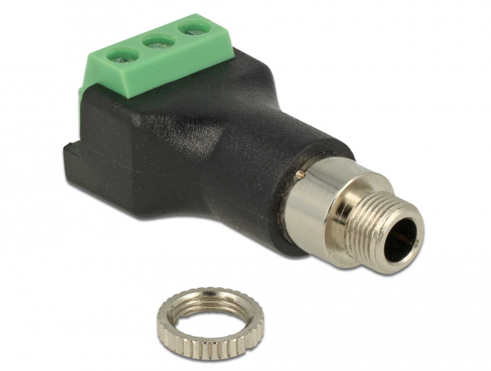 Delock Terminalblock 3 Pin > Klinkenbuchse 3,5 mm zum Einbau #2 