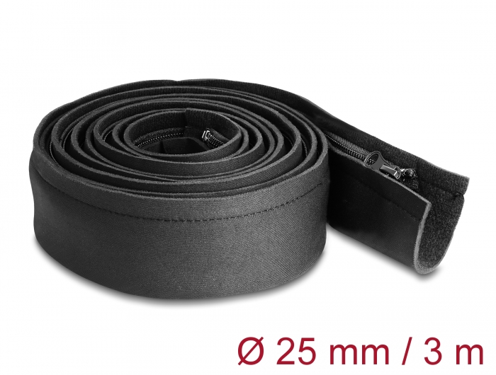 Delock Kabelschlauch Neopren flexibel mit Reißverschluss 3 m x 100 mm schwarz #1 