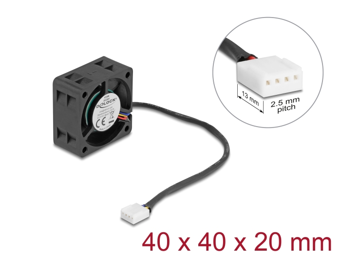 Delock Axiallüfter 24 V DC, 40 x 40 x 20 mm schwarz #1 