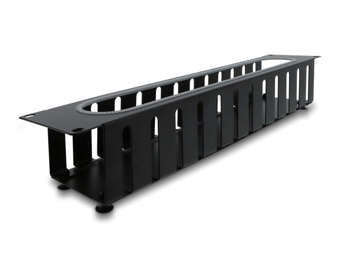 Delock 19″ 2 HE Kabelmanagement Rangierpanel mit Öffnung und Kantenschutz schwarz #2 