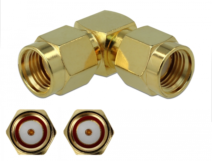 Delock Adapter RP-SMA Stecker zu RP-SMA Stecker 90° 3 GHz #1 