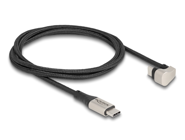 Delock USB 2.0 Kabel USB Type-C™ Stecker zu Stecker 180° gewinkelt 1 m PD 3.0 60 W #2 