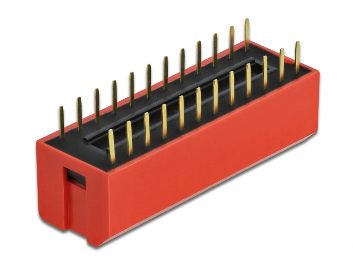 Delock DIP-Kippschalter Piano 12-stellig 2,54 mm Rastermaß THT vertikal rot 2 Stück #3 