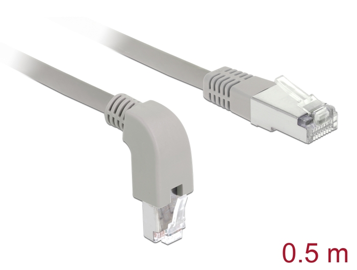 Delock Netzwerkkabel RJ45 Cat.6 S/FTP unten gewinkelt / gerade 0,5 m #1 