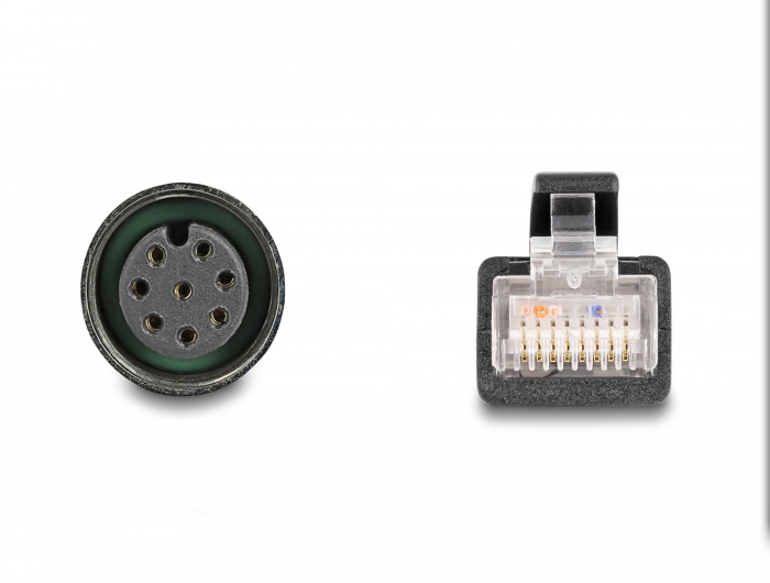 Delock M12 Adapterkabel A-kodiert 8 Pin Buchse zu RJ45 Stecker 50 cm #3 