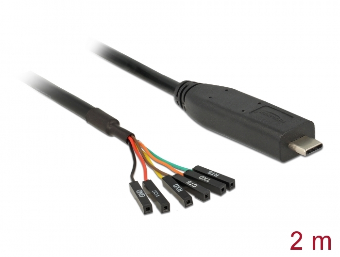 Delock Konverter USB Type-C™ 2.0 Stecker zu LVTTL 3,3 V 6 Pin Pfostenbuchse einzeln 2,0 m #1 