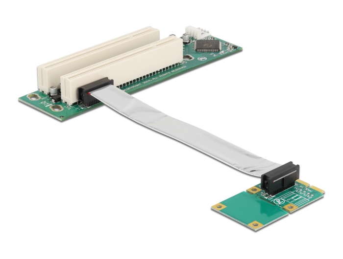 Delock Riser Karte Mini PCI Express > 2 x PCI mit flexiblem Kabel 13 cm links gerichtet #2 