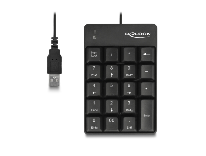 Delock USB Nummernblock 19 Tasten schwarz #4 