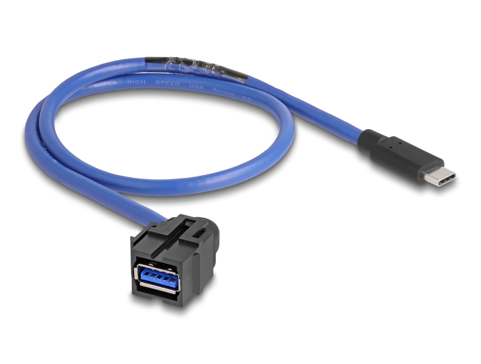 Delock Keystone Modul USB 5 Gbps A Buchse zu USB Type-C™ Stecker mit Kabel #2 