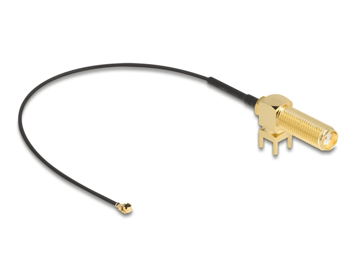 Delock Antennenkabel SMA 90° PCB Buchse zum Einbau zu I-PEX Inc., MHF® I Stecker 1.13 15 cm Gewindelänge 15 mm #2 