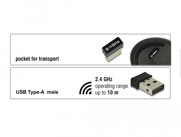 Delock Ergonomische vertikal optische 5-Tasten Maus 2,4 GHz kabellos #2 