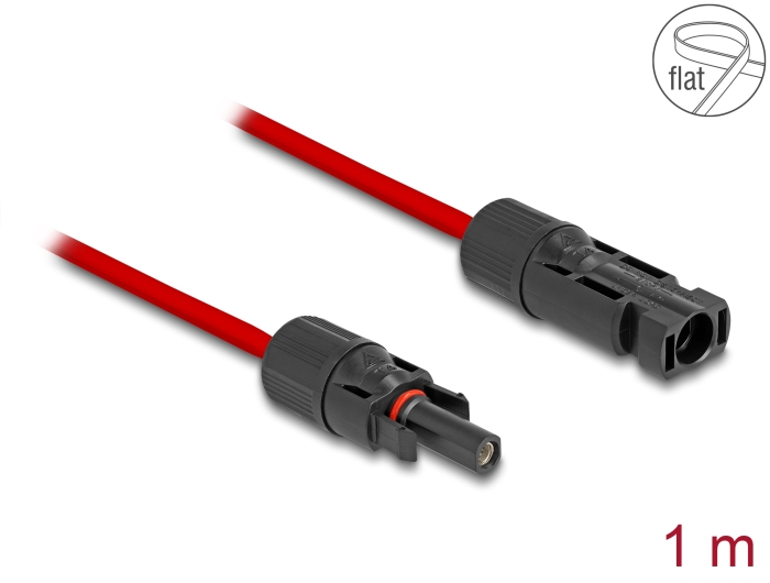Delock DL4 Solar Flachbandkabel Stecker zu Buchse 1 m rot #1 