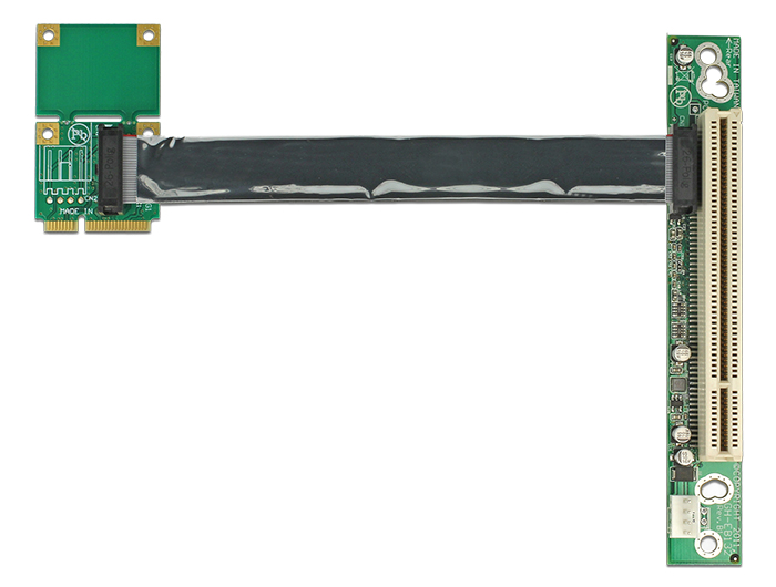 Delock Riser Karte Mini PCI Express > 1 x PCI mit flexiblem Kabel 13 cm links gerichtet #2 