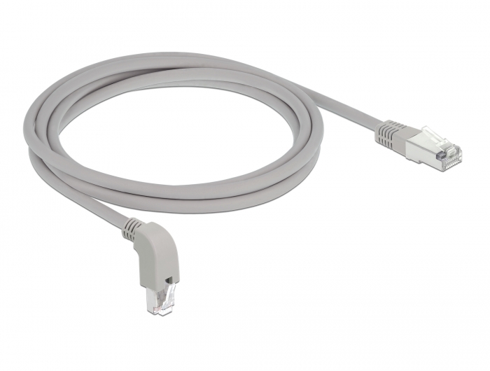 Delock Netzwerkkabel RJ45 Cat.6A S/FTP unten gewinkelt / gerade 2 m #3 