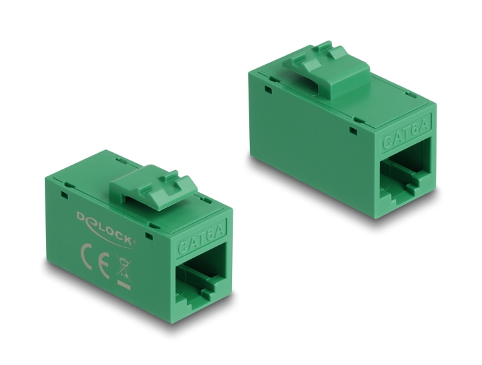Delock Keystone Modul RJ45 Buchse zu RJ45 Buchse Cat.6A UTP grün #1 