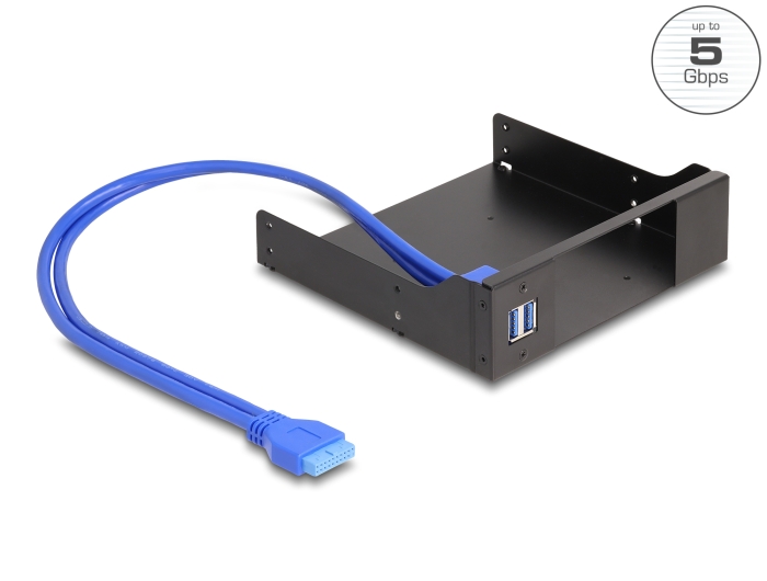Delock 5.25″ Metall Einbaurahmen für Slim Bay Wechselrahmen mit USB 5 Gbps Hub #1 