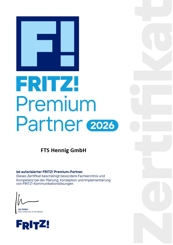 Fritz! Premium Partner Zertifikat 2026