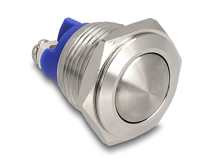 Delock Drucktaster zum Einbau 16 mm 2 x Schraubklemme Taster gewölbt #1 