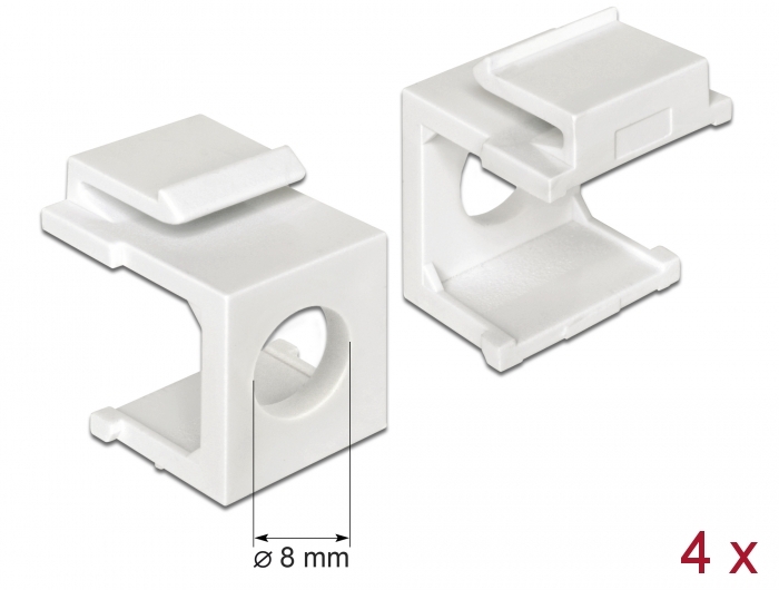Delock Keystone Abdeckung weiß mit 8 mm Durchführung 4 Stück #1 