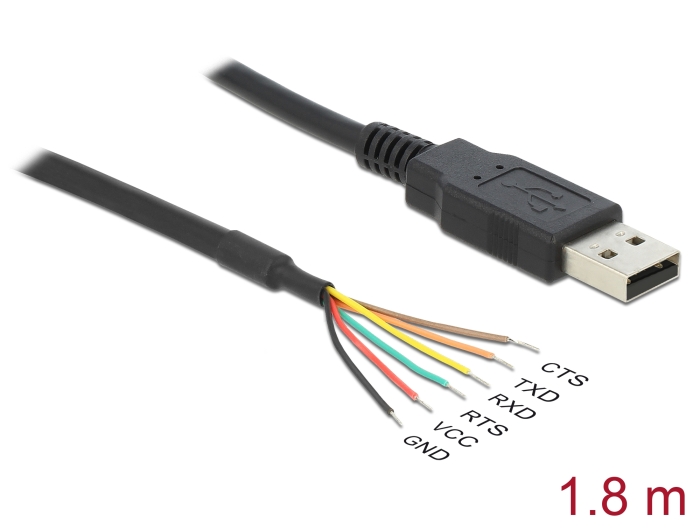 Delock USB 2.0 zu Seriell TTL Konverter mit 6 offenen Kabelenden 1,8 m (3,3 V) #1 